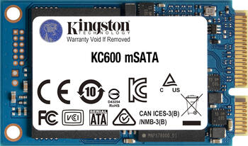 512 GB SSD Kingston SSDNow KC600, mSATA 6Gb/s, lesen: 550MB/s, schreiben: 520MB/s, TBW: 300TB