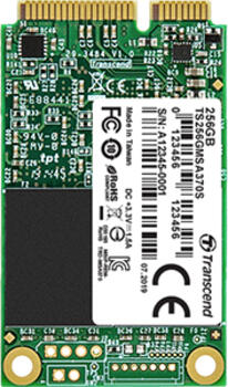 128 GB SSD Transcend MSA370S, mSATA 6Gb/s, lesen: 520MB/s, schreiben: 200MB/s, TBW: 360TB