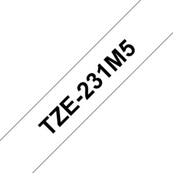 Brother TZE-231M5 Etiketten Band, schwarz auf weiß 