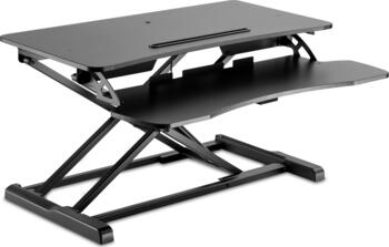 V7 Essential-Workstation-Tischständer schwarz, Sitz-Steh- Schreibtisch