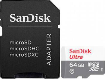 64 GB SanDisk Ultra microSDXC Kit Speicherkarte, lesen: 100MB/s