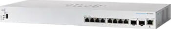 Cisco Business 350 Rackmount 10G Managed Stack Gigabit Switch, 6x RJ-45, 2x RJ-45/SFP+, Backplane: 160Gb/s, Metallg