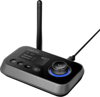 LogiLink Bluetooth Audiosender & Empfänger, Bluetooth 5.0, Optisch In/Out, 3,5mm Klinke In/Out, bis zu 10m