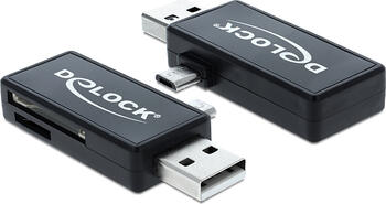 Delock Micro USB OTG Card Reader + USB A Stecker 