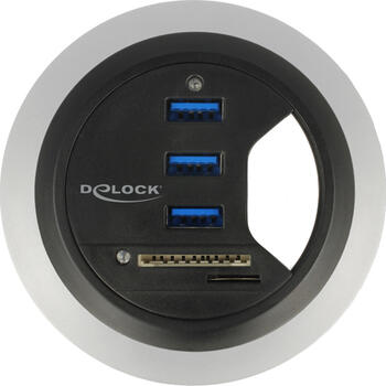Delock Tisch-Hub 3 Port USB 3.0 + 2 Slot SD Card Reader 