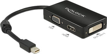 DeLOCK Mini DisplayPort 1.1 auf VGA/DVI/HDMI Adapterkabel, passiv, schwarz