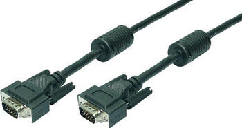 20m VGA Kabel, 2x Stecker mit Ferritkern schwarz LogiLink