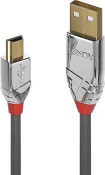 7,5m USB Kabel Stecker A an Mini-B USB Stecker, grau USB 2.0 
