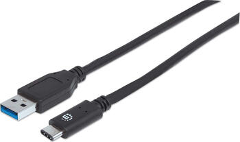 0,5 m USB 3.1 Manhattan Typ C Gen2-Kabel Typ A-Stecker auf Typ C-Stecker , schwarz