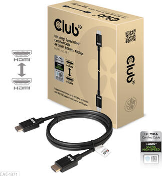 1m Club3D HDMI-Kabel, Ultra High Speed, stecker/ stecker 