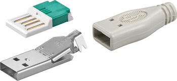 Goobay USB A-Stecker zur werkzeugfreien Crimp-Montage inkl. Tülle