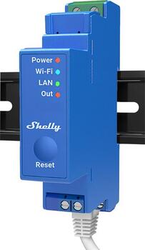Shelly Pro1 v.1 blau, Schaltaktor LAN, Wi-Fi und Bluetooth max. 16A, ohne Cloud nutzbar