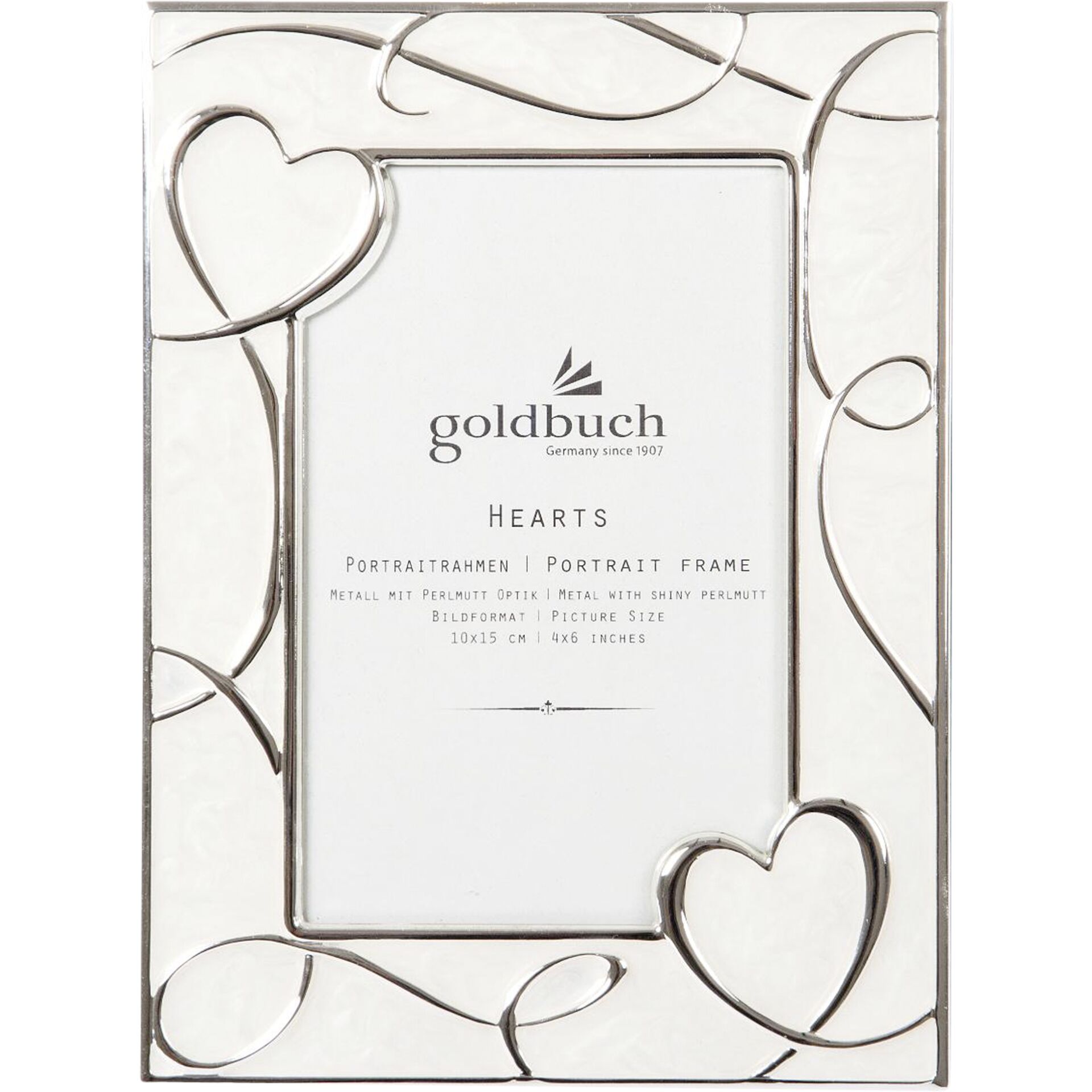 Goldbuch Hearts creme      10x15 Metallrahmen Portrait     960242