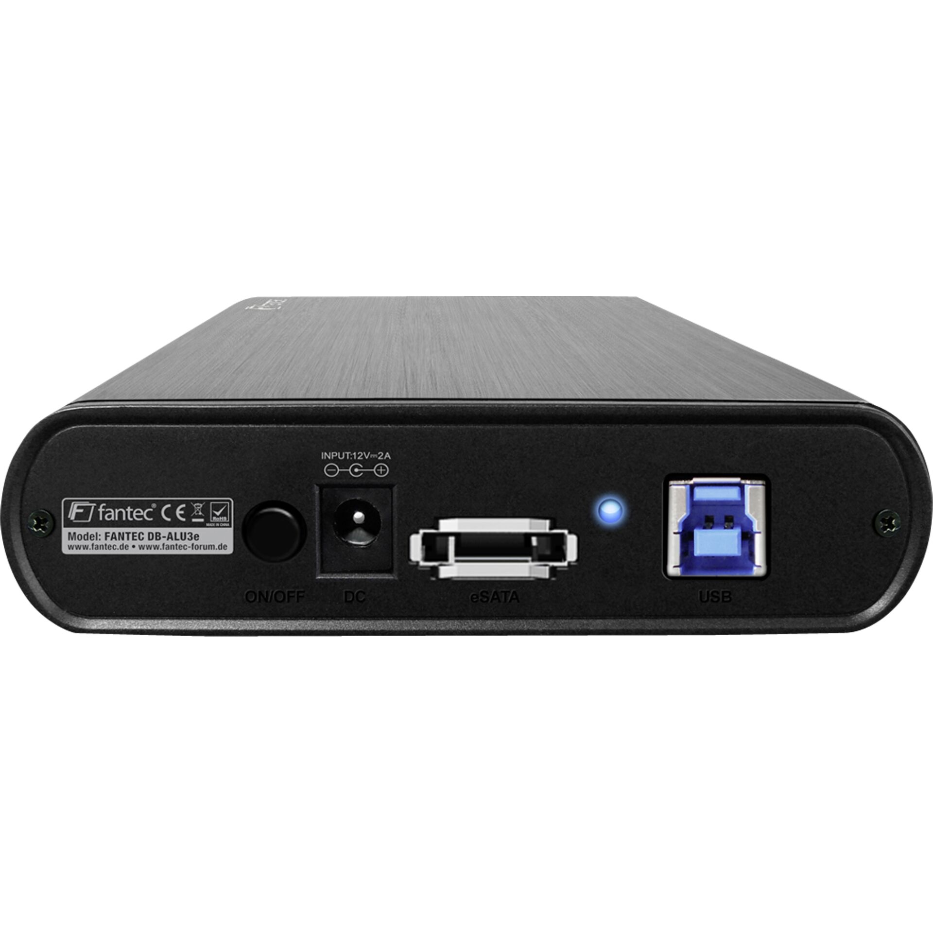 FANTEC DB-ALU 3 e schwarz 3,5  Gehäuse USB 3.0 eSATA