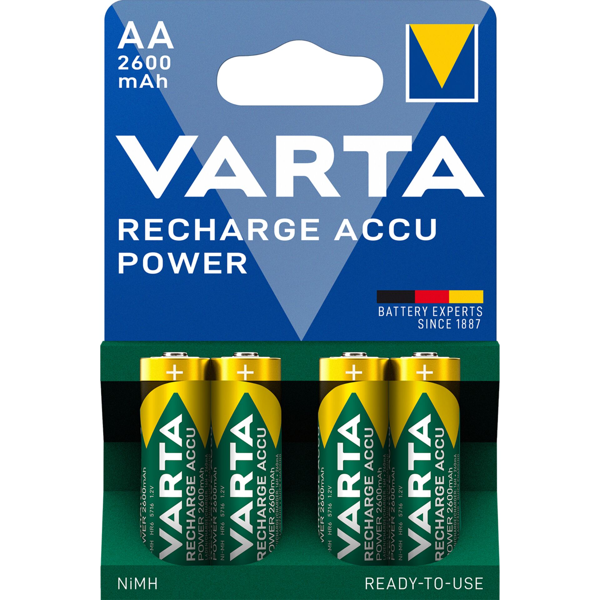 Varta Recharge Accu Power Mignon AA NiMH 2600mAh, 4er-Pack