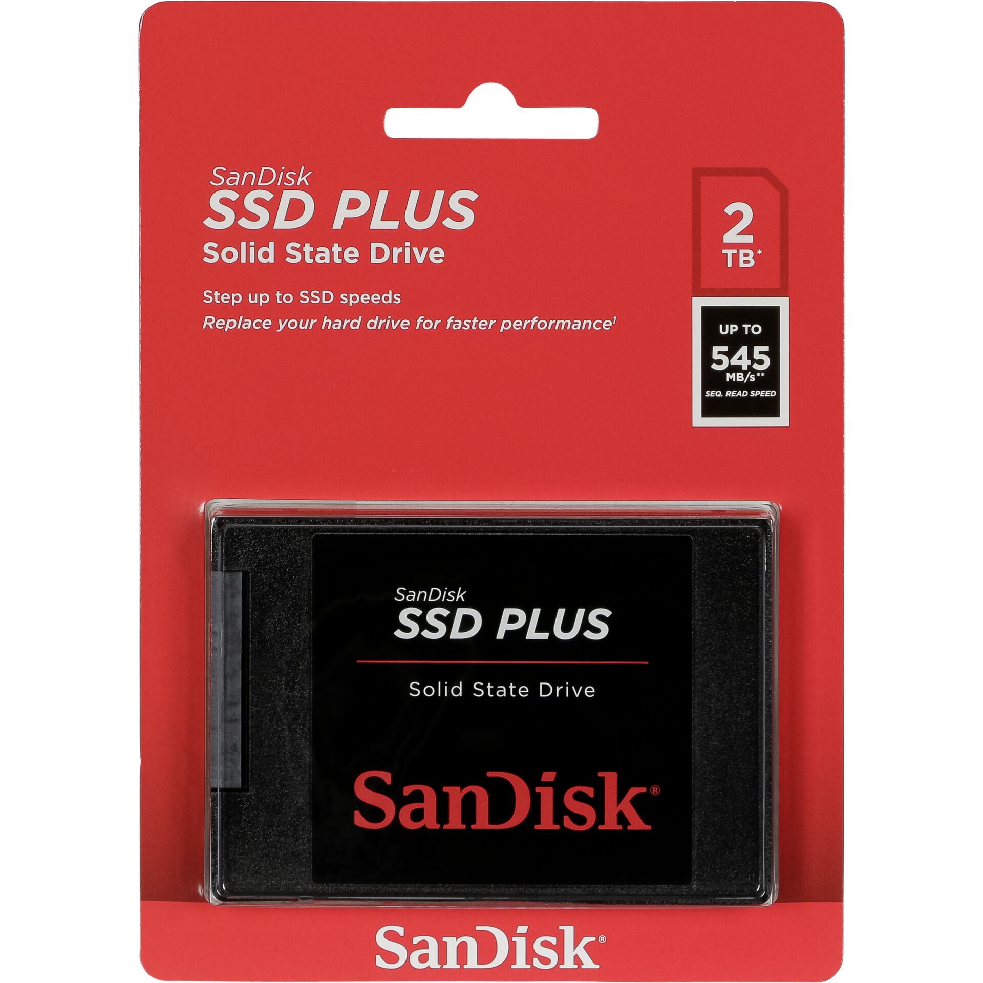 2.0 TB SSD SanDisk SSD Plus, SATA 6Gb/s, lesen: 545MB/s, schreiben: 450MB/s