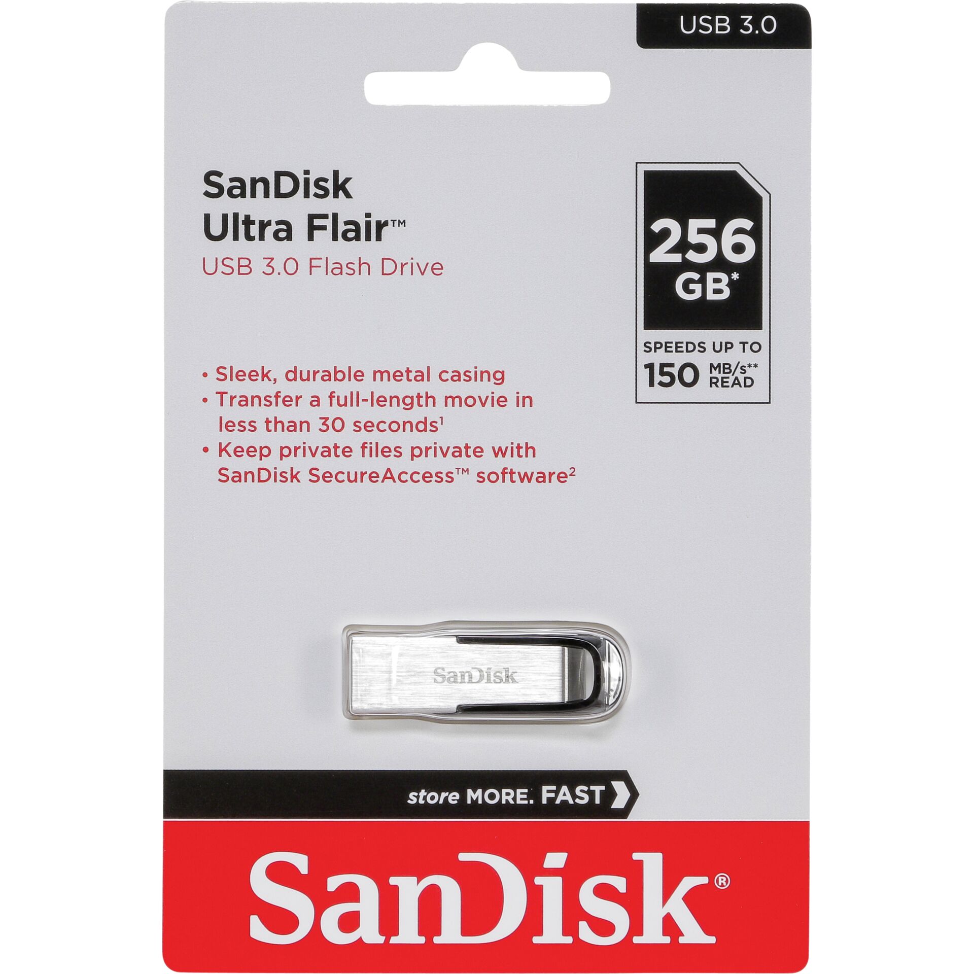 256 GB SanDisk Ultra Flair USB 3.0 Stick lesen 150MB/s