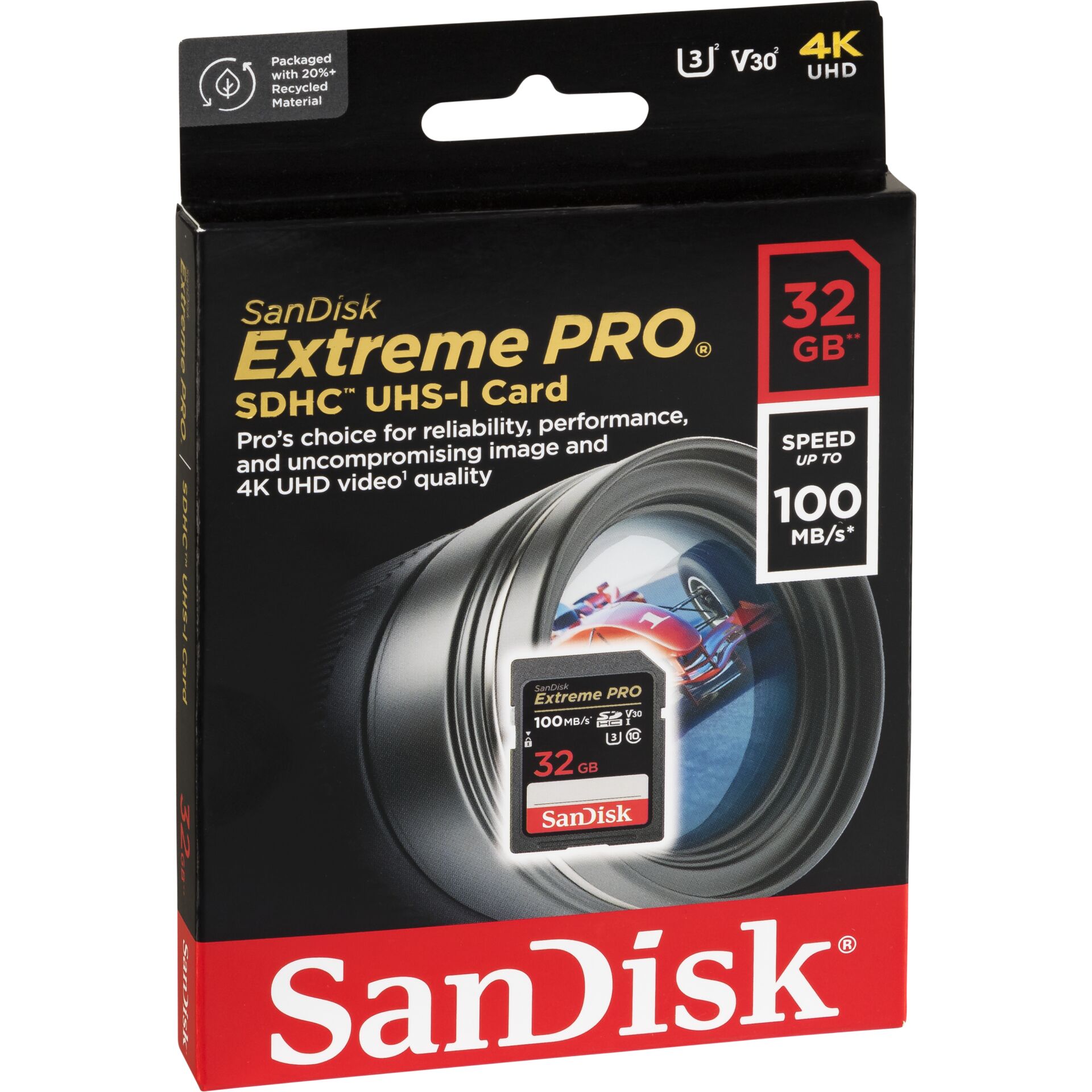 32 GB SanDisk Extreme PRO SDHC Speicherkarte, lesen: 100MB/s, schreiben: 90MB/s