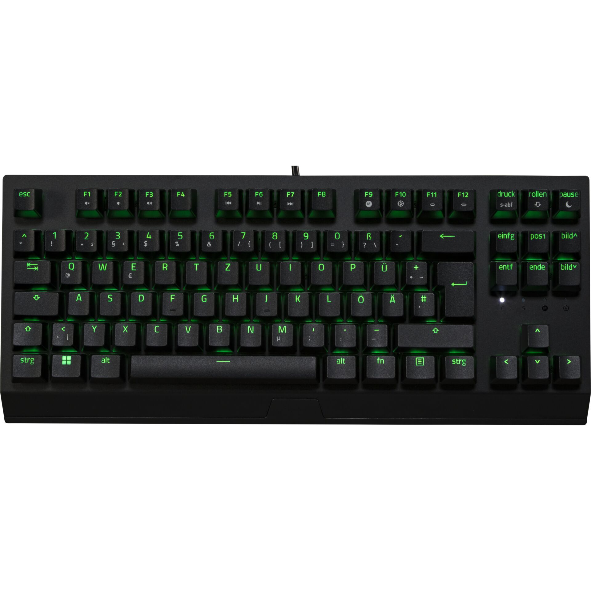 Razer BlackWidow V3 Tenkeyless, Razer GREEN, RGB, USB, DE  mechanisch, Razer GREEN, Gaming-Tastatur