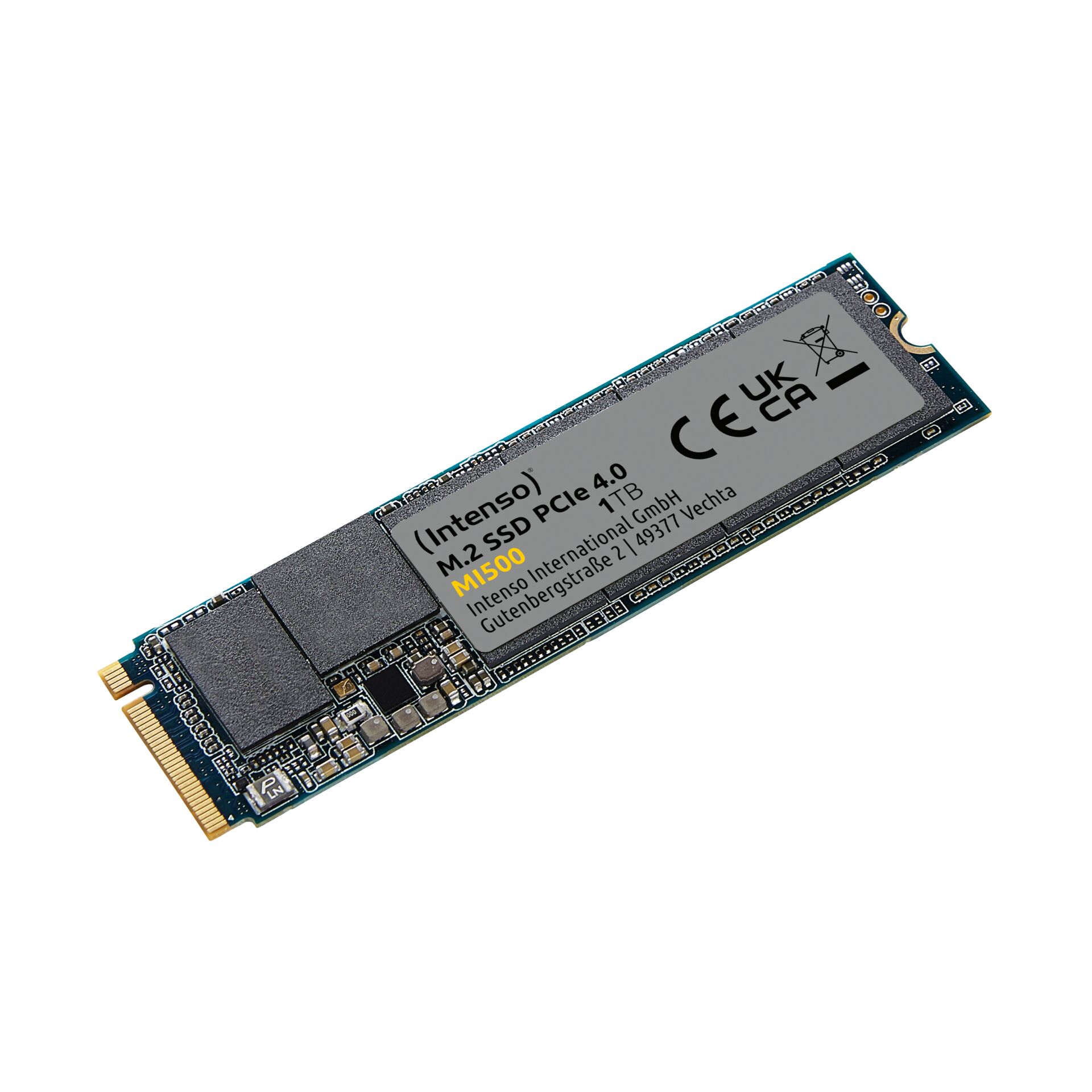 1.0 TB SSD Intenso MI500, M.2/M-Key (PCIe 3.0 x4), lesen: 5300MB/s, schreiben: 4500MB/s, TBW: 1.2PB