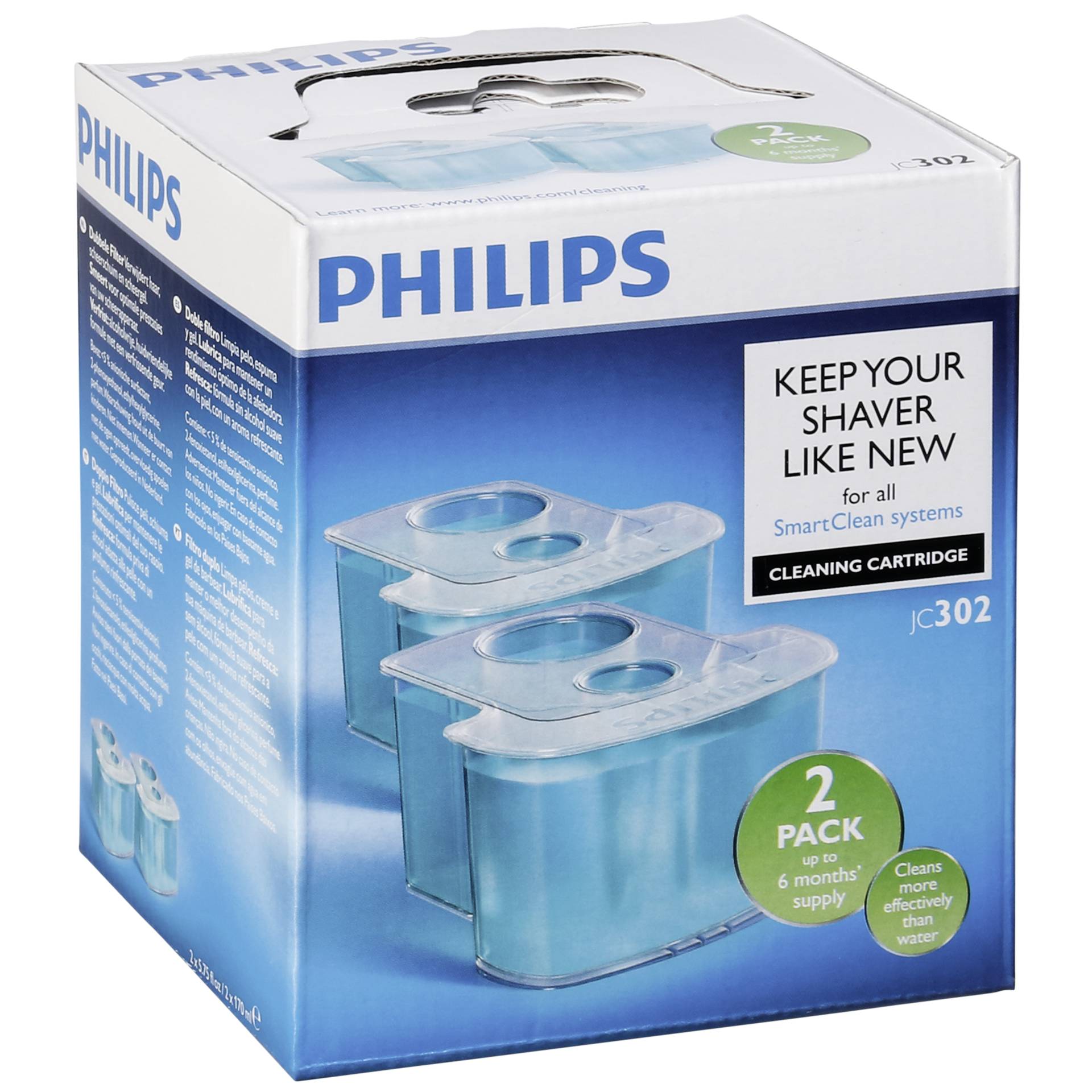 Philips JC302/50 Reinigungskartusche, 2er-Pack für Philips SmartClean-System