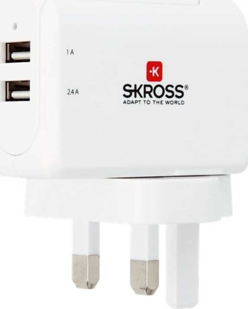 Skross UK - USB Charger lädt schnell und gleichzeitig bis zu zwei USB Geräte (3,4A)