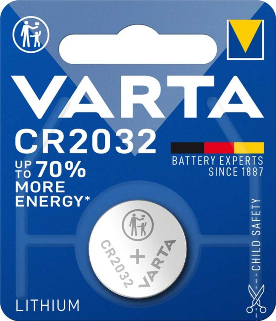 Varta Lithium-Knopfzelle CR2032, Knopfzelle 3V 