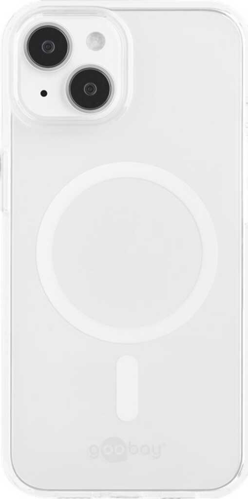 goobay PureFlex+ Schutzhülle für Apple iPhone 14 Plus transparent, mit Integriertem Magnetring