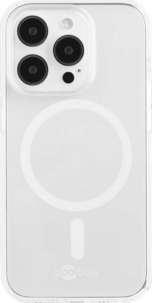 goobay PureFlex+ Schutzhülle für Apple iPhone 14 Pro Max transparent, mit Integriertem Magnetring