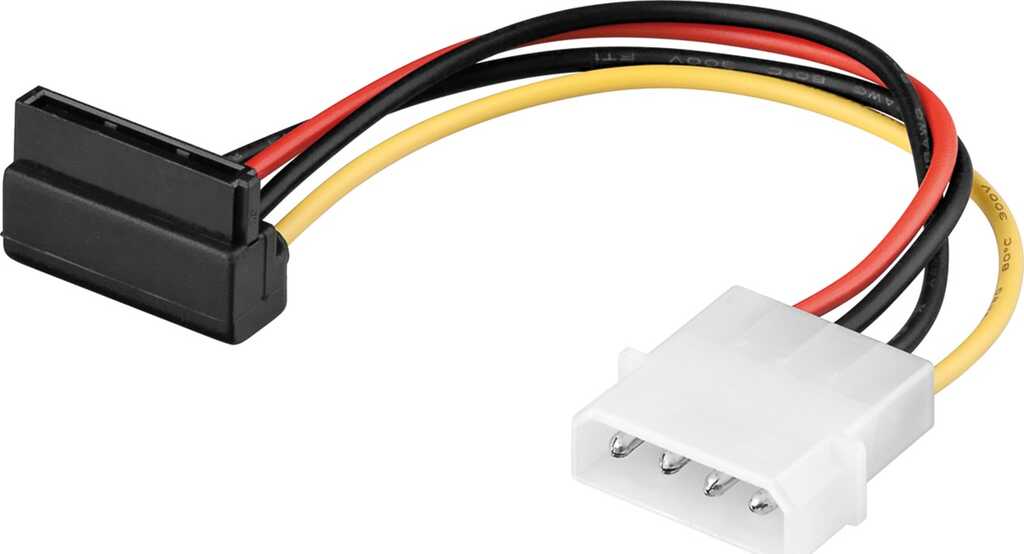 0,13m SATA-Festplatten Stromadapter gewinkelt Molex auf S-ATA goobay