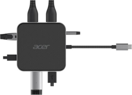 Acer HP.DSCAB.013 laptop-dockingstation & portreplikator Kabelgebunden USB 3.2 Gen 1 (3.1 Gen 1) Type-C Karbon, Silber