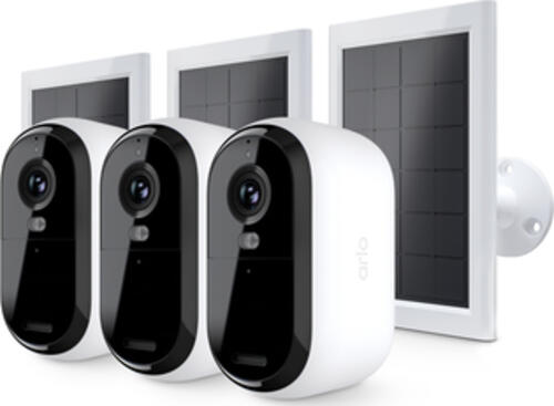 Arlo Essential 2K Outdoor Überwachungskamera & Solarpanel für den Außenbereich, 3er Set