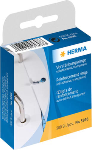 HERMA Reinforcement rings self-adhesive  12 transparent 500 pcs. selbstklebendes Etikett 500 Stück(e)
