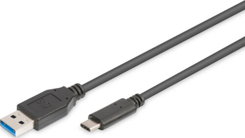 ASSMANN Electronic USB Type-C Anschlusskabel, Type-C - A St/St, 1.0m, 3A, 5GB, 3.0 Version, sw