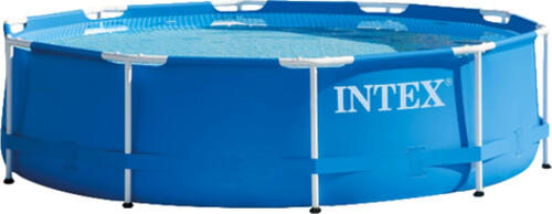 Intex 28202GN Aufstellpool Gerahmter Pool Rund Blau, Weiß