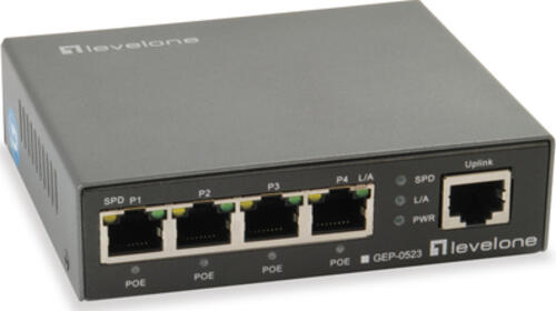 LevelOne GEP-0523 Netzwerk-Switch Gigabit Ethernet (10/100/1000) Power over Ethernet (PoE) Schwarz