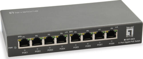 LevelOne GEP-0823 Netzwerk-Switch Gigabit Ethernet (10/100/1000) Power over Ethernet (PoE) Schwarz