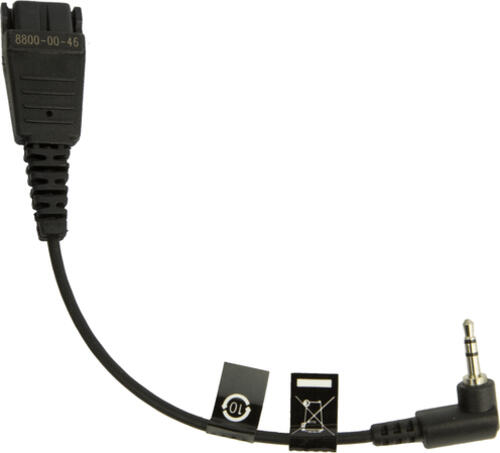 Jabra 8800-00-46 audio cable 0.15 m QD 2.5mm jack Black