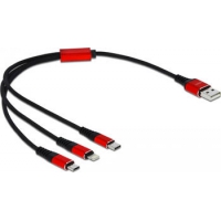 0,3m Delock USB Ladekabel 3in1