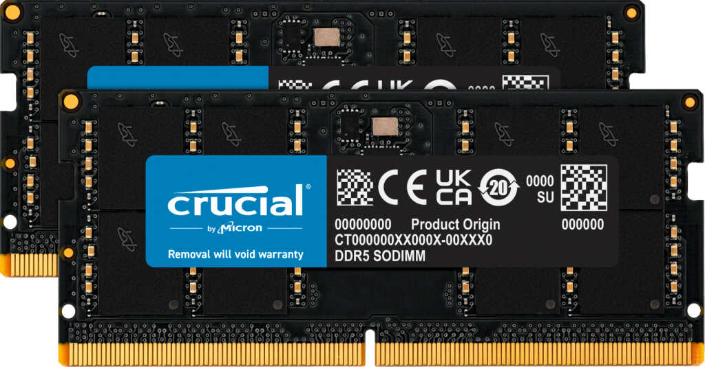 DDR5RAM 2x 32GB DDR5-5600 Crucial SO-DIMM on-die ECC&comma;