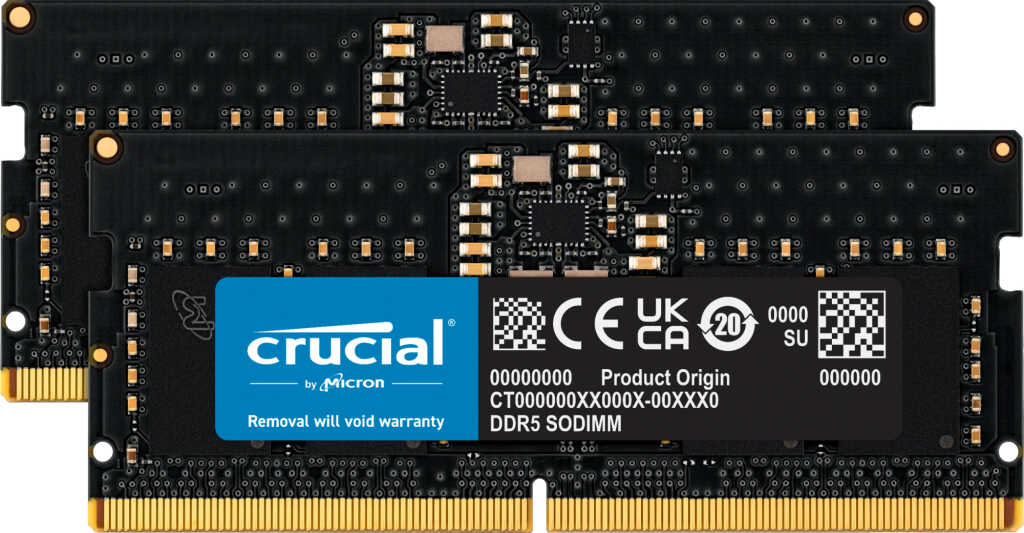 DDR5RAM 2x 8GB DDR5-4800 Crucial SO-DIMM on-die ECC&comma;