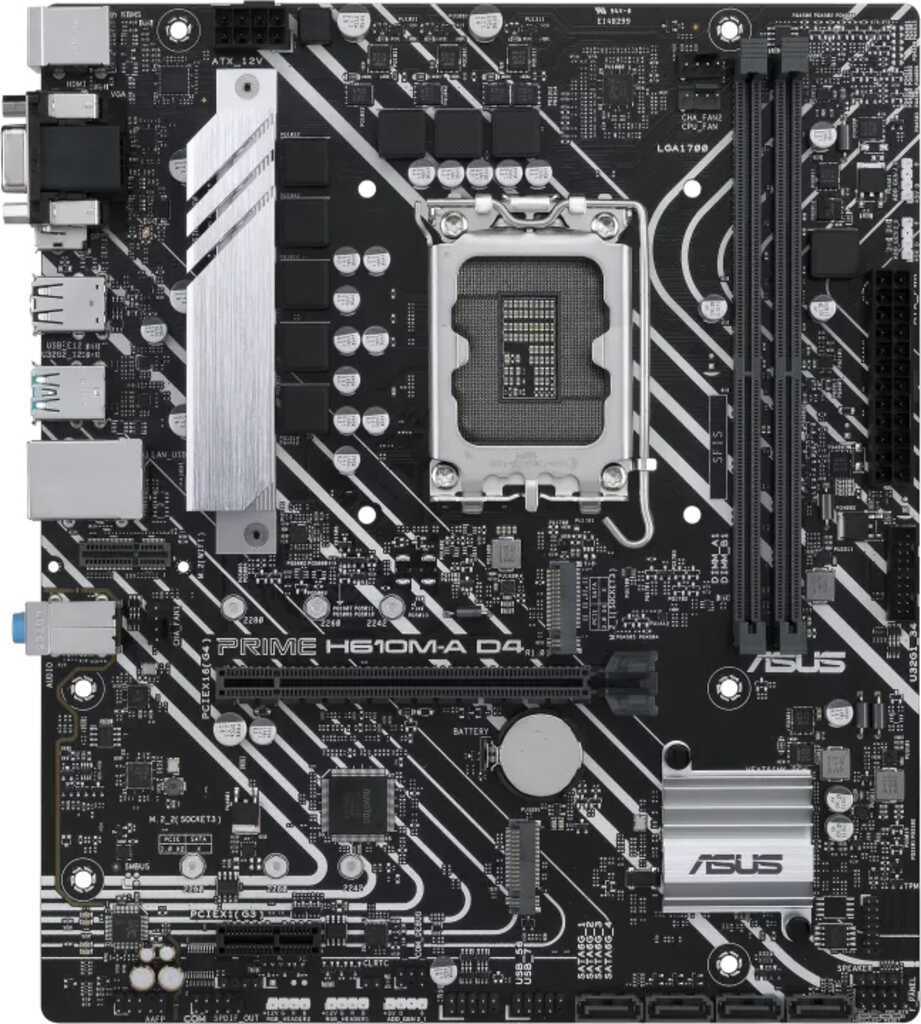 ASUS Prime H610M-A D4-CSM&comma; Sockel 1700&comma; &micro;ATX-Mainboard