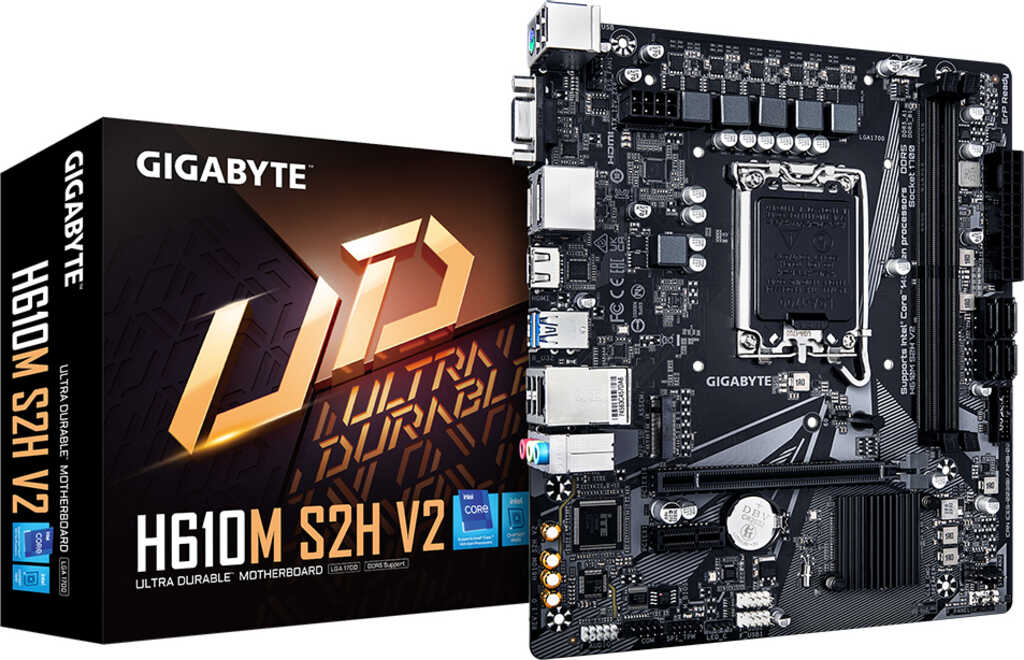 GIGABYTE H610M S2H V2&comma; Sockel 1700&comma; &micro;ATX-Mainboard