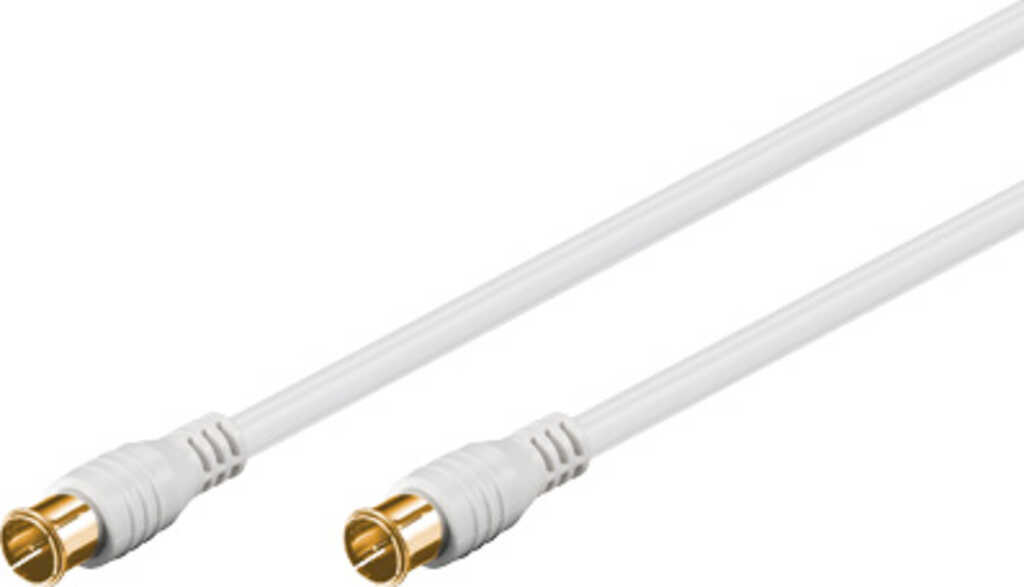 5m SAT-Anschlusskabel goobay wei&szlig; Quick F-Stecker vergolde