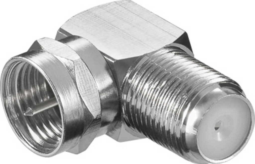1er-Pack goobay Adapter F-Stecker &gt; F-Kupplung&comma; 90&deg; Winkel
