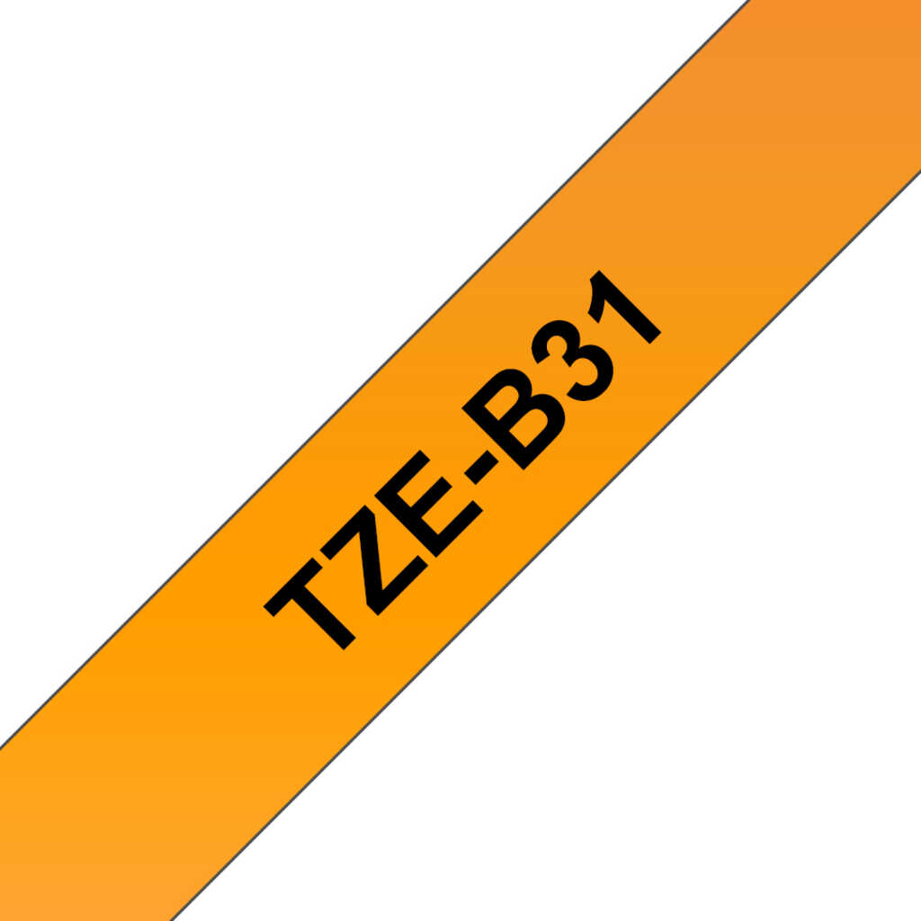 Brother TZe-B31 Beschriftungsband 12mm&comma; orange&sol;schwarz