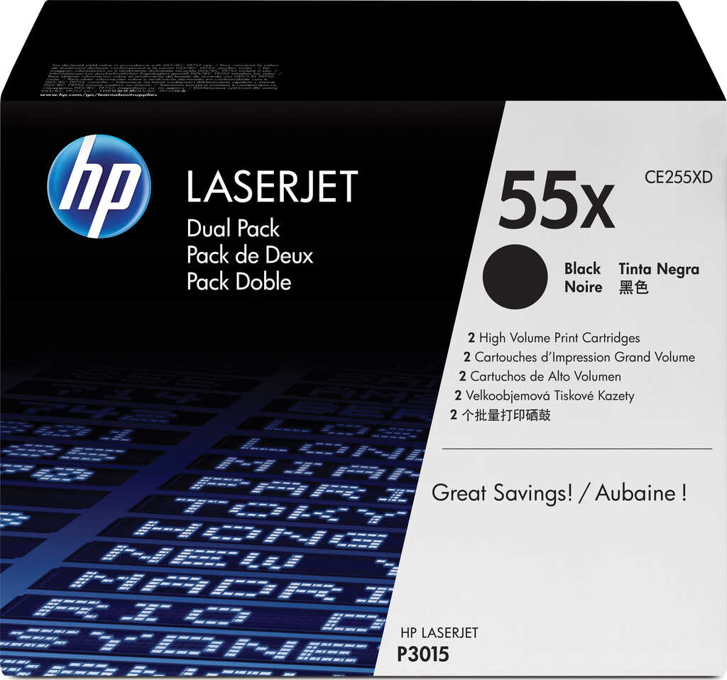 HP Toner 55X schwarz&comma; 2er-Pack