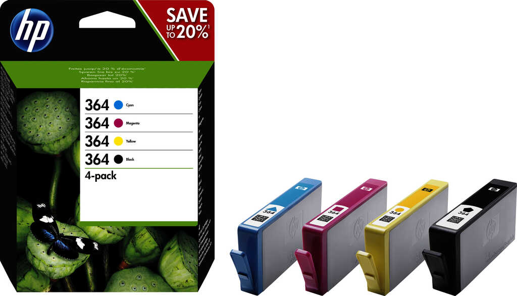 HP 364 Tinte Rainbow Kit 4er-Pack schwarz&sol;cyan&sol;magenta&sol;gelb