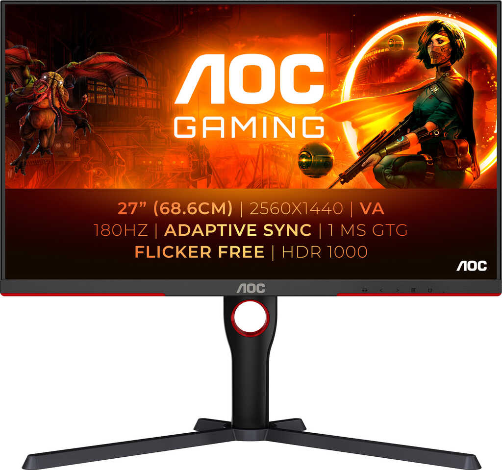 27 Zoll AOC Q27G3XMN&sol;BK&comma; 68&period;6cm TFT&comma; 180Hz&comma; FreeSync&comma;