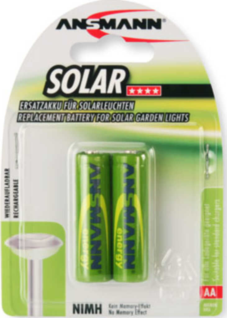 Ansmann Solar NiMH Akku Mignon AA 800mAh maxE 2er Blister